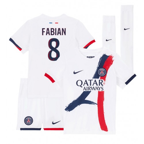 Fotballdrakt Barn Paris Saint-Germain Fabian Ruiz #8 Bortedraktsett 2024-25 Kortermet (+ Korte bukser)